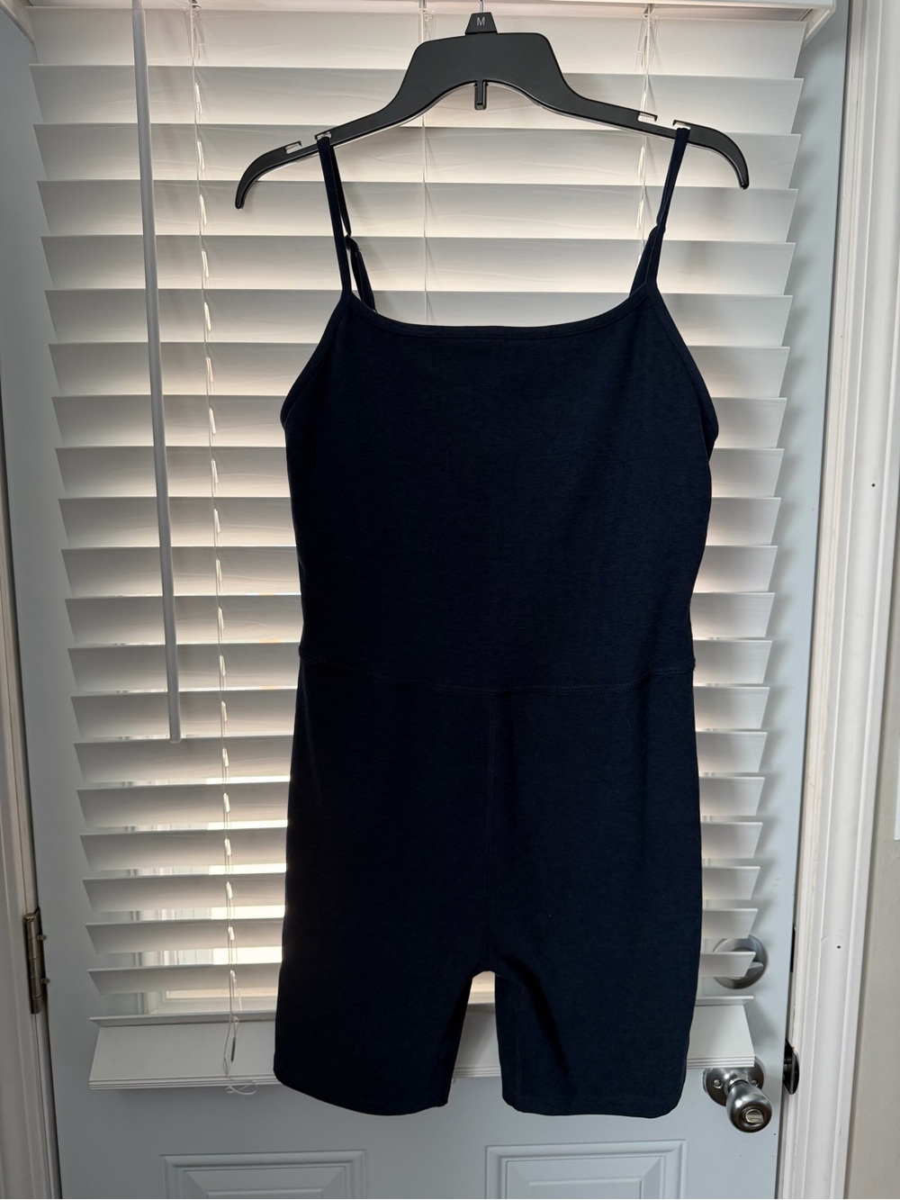 Navy Sleeveless Romper with Thin Straps